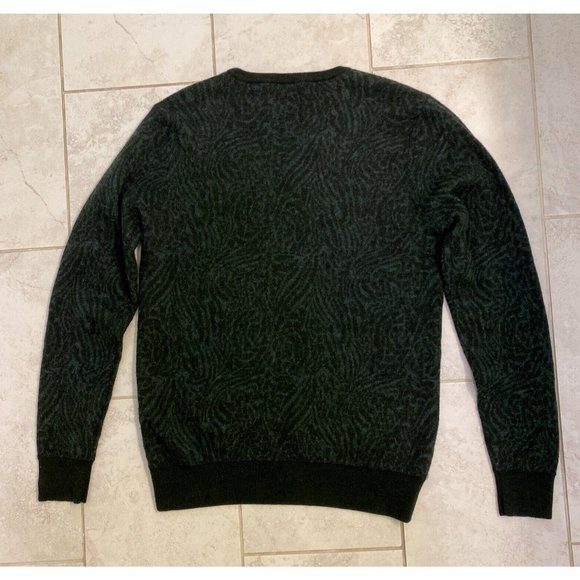 SCOTCH & SODA 100% Merino Wool Sweater XL L Dark Green Geometric Pattern - Picture 14 of 16